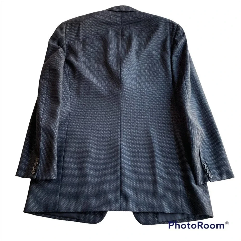 PAL ZILERI GRUPPO FORALL Mens Jacket Blazer Navy Blue Black Size 46L Sport Coat